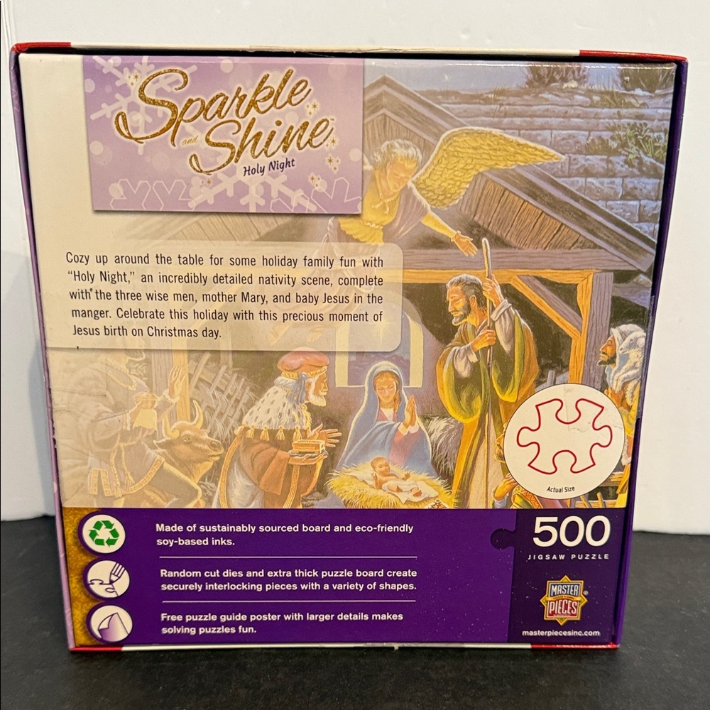 MasterPieces 500 piece Holy Night glitter jigsaw puzzle SALE🔴3/$25 - Picture 2 of 3